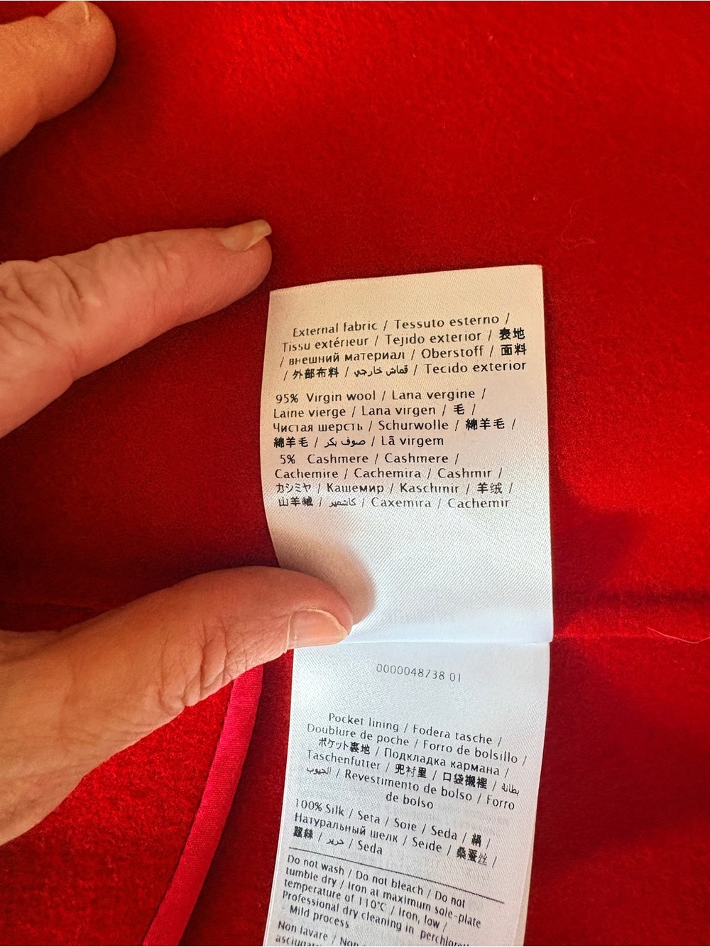 Valentino Red Wool Cashmere Coat Scalloped Peplum Bell Sleeve IT 46 Authentic - Picture 6 of 7
